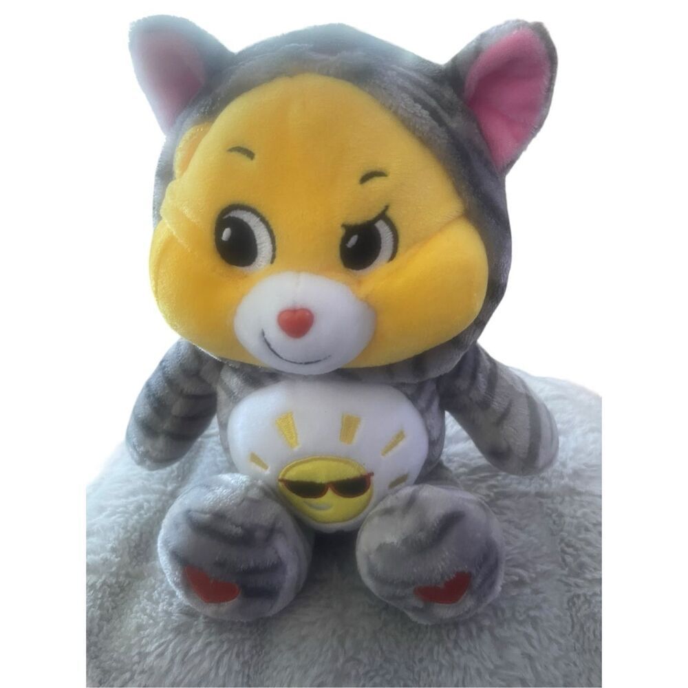 Care Bears Kids Yellow Gray Funshine Bear Kitty Cat Friends Collector Plush Toy